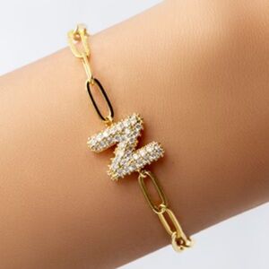 Gold Tone Initial Bracelet